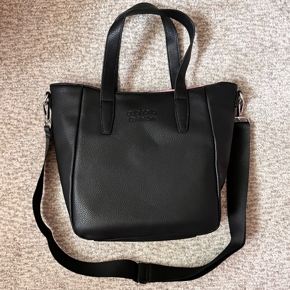 Calvin Klein Black Tote Bag with Adjustable Strap